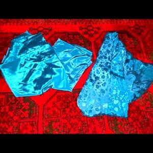 Lots of Shiny blue satin  fabric for dress and pants and scarf PRICE DROP